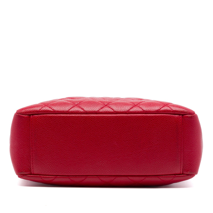 Petite Cabas Cuir caviar Rouge