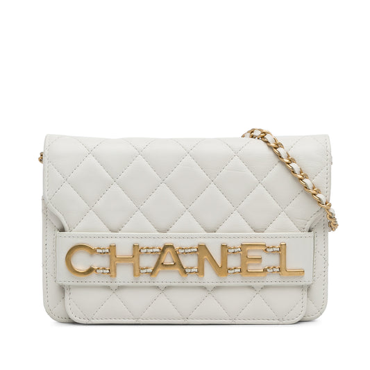 Enchained Flap Wallet on Chain White - Gaby Paris