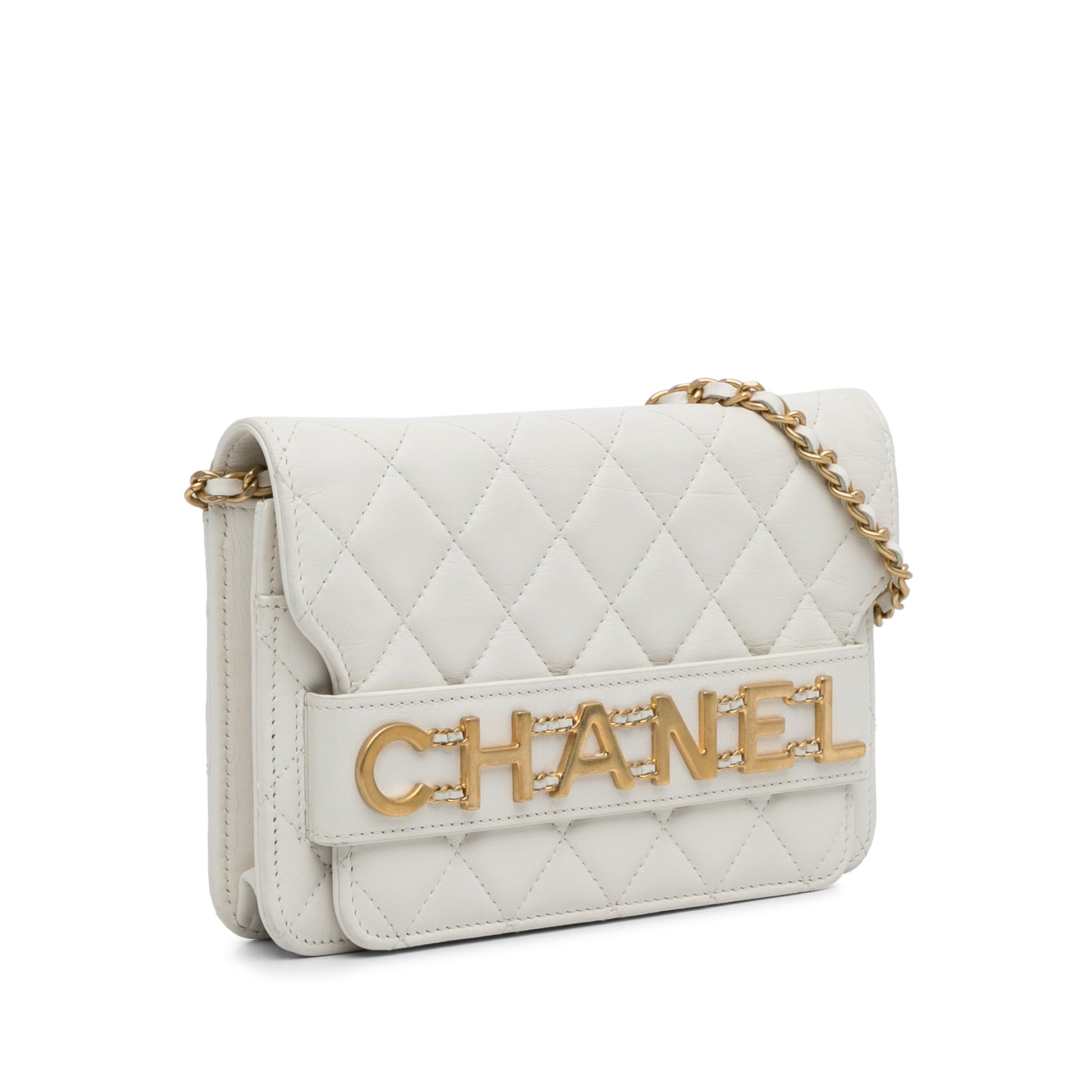 Enchained Flap Wallet on Chain White - Gaby Paris