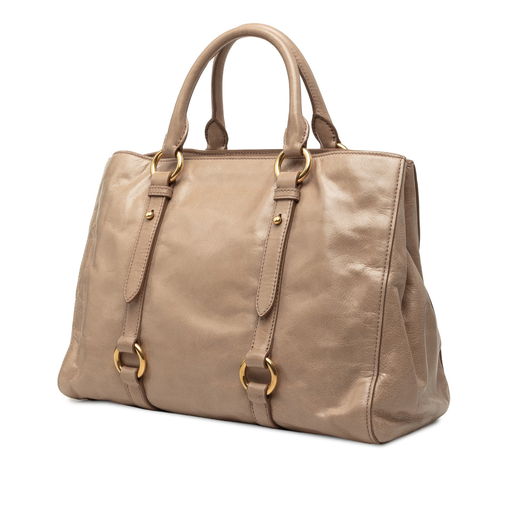 Miu Miu Sac à main Vitello Shine Beige – vue 2 – GABY PARIS