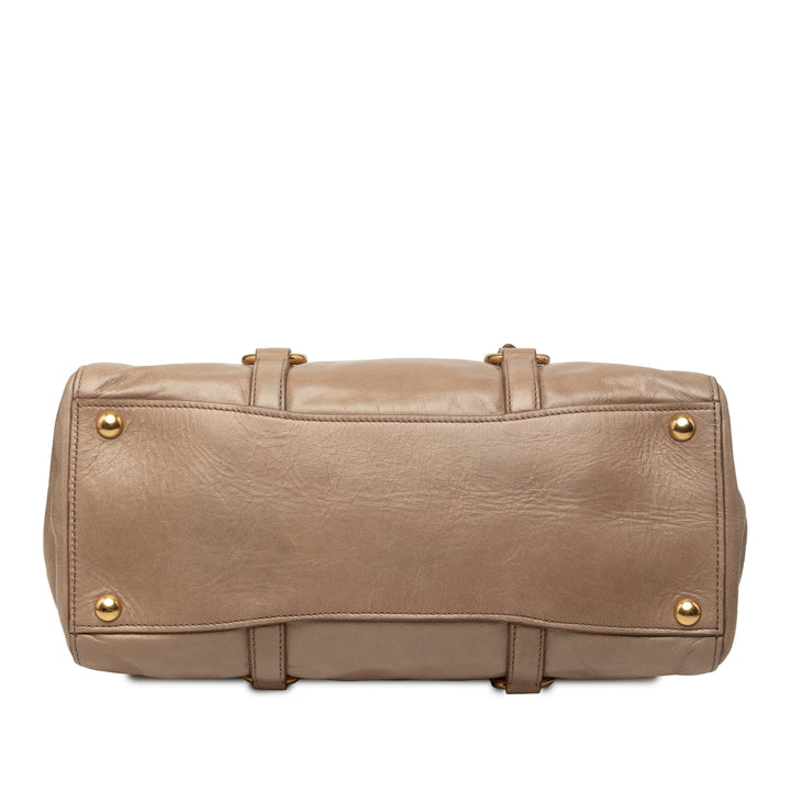 Miu Miu Sac à main Vitello Shine Beige – vue 3 – GABY PARIS