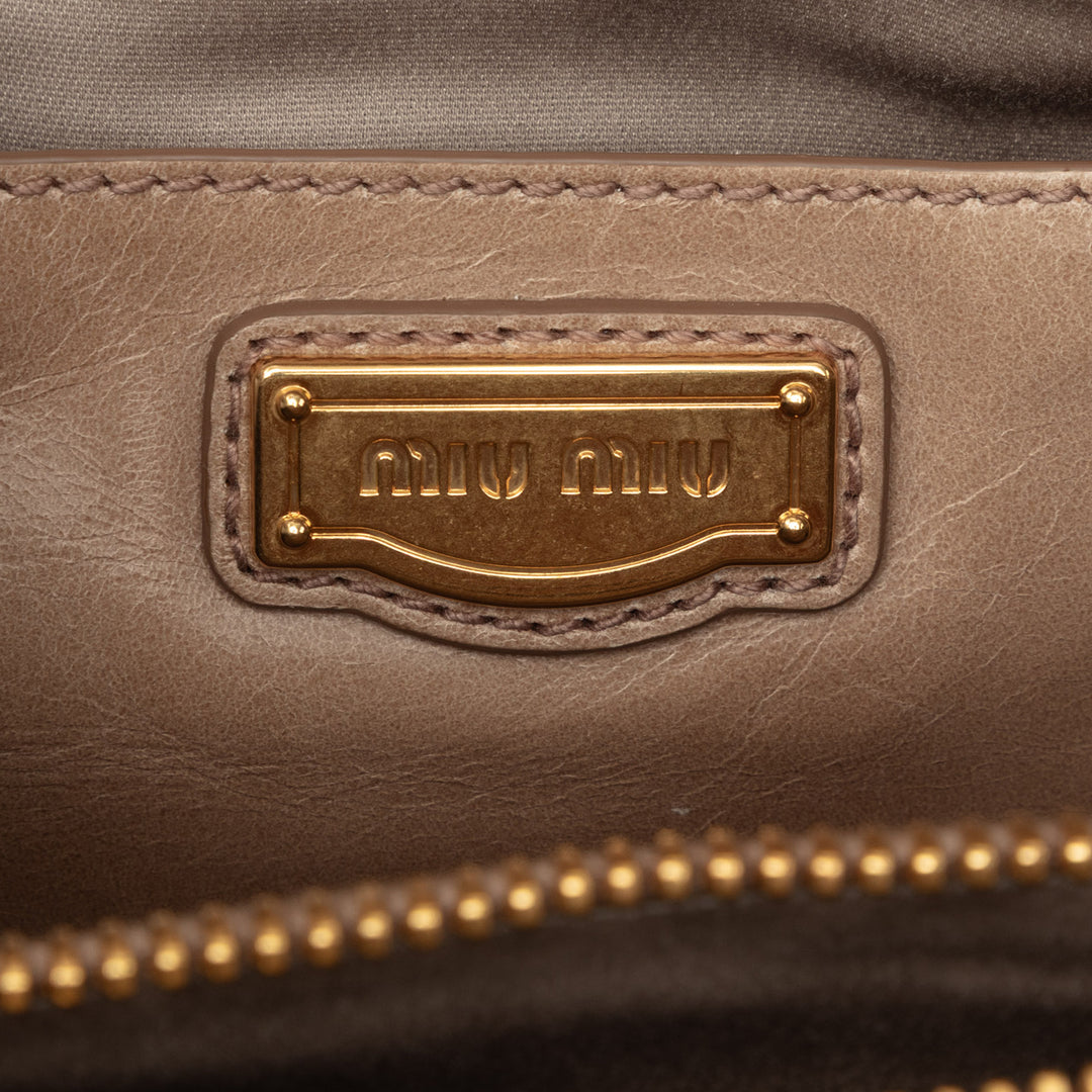 Miu Miu Sac à main Vitello Shine Beige – vue 5 – GABY PARIS