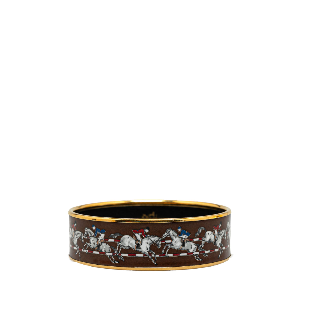 Wide Jumping Jockey Enamel Bangle 62 Brown - Gaby Paris