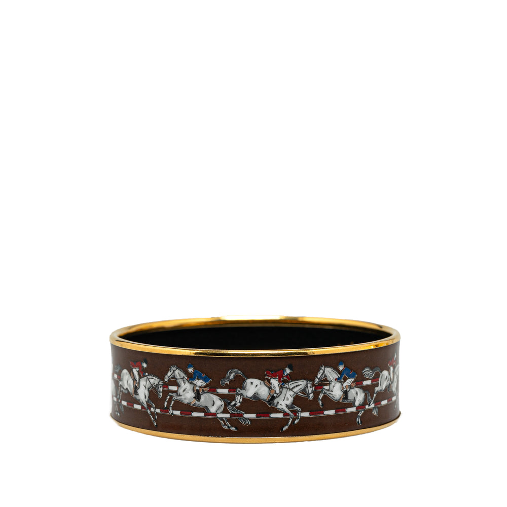 Wide Jumping Jockey Enamel Bangle 62 Brown - Gaby Paris