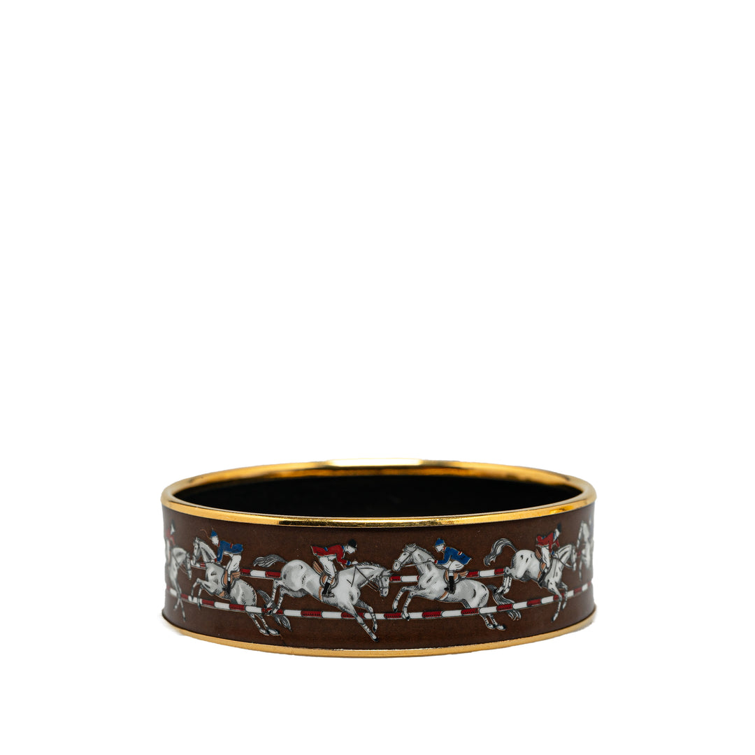 Wide Jumping Jockey Enamel Bangle 62 Brown - Gaby Paris