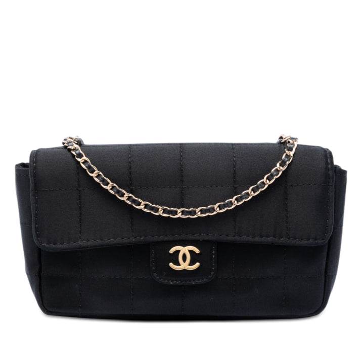 Chanel Mini Square Chocolate Bar Satin Simple rabat