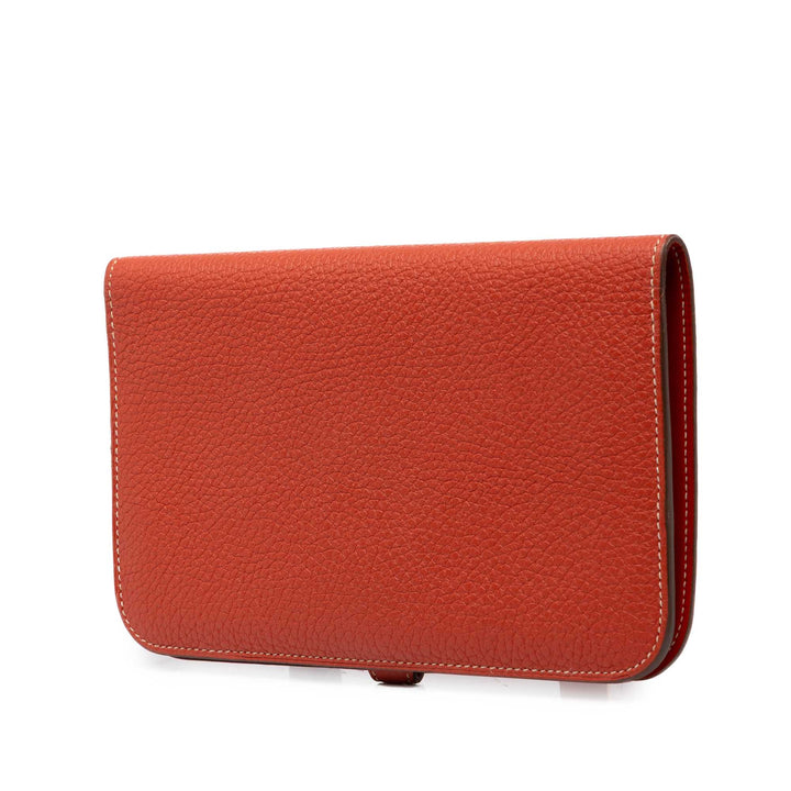 Hermès Portefeuille Dogon Duo Togo GM Orange – vue 2 – GABY PARIS