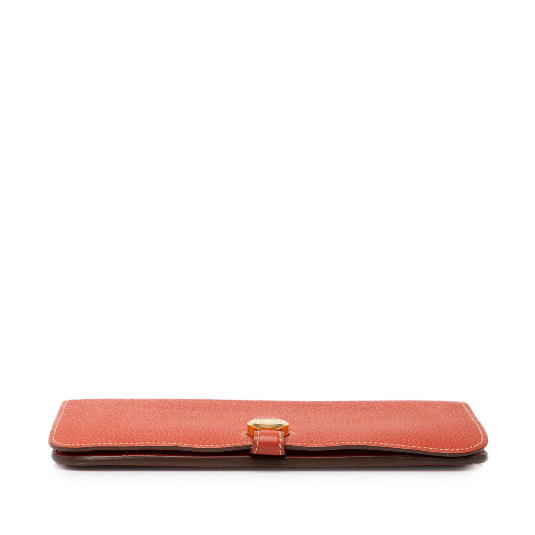 Hermès Portefeuille Dogon Duo Togo GM Orange – vue 3 – GABY PARIS