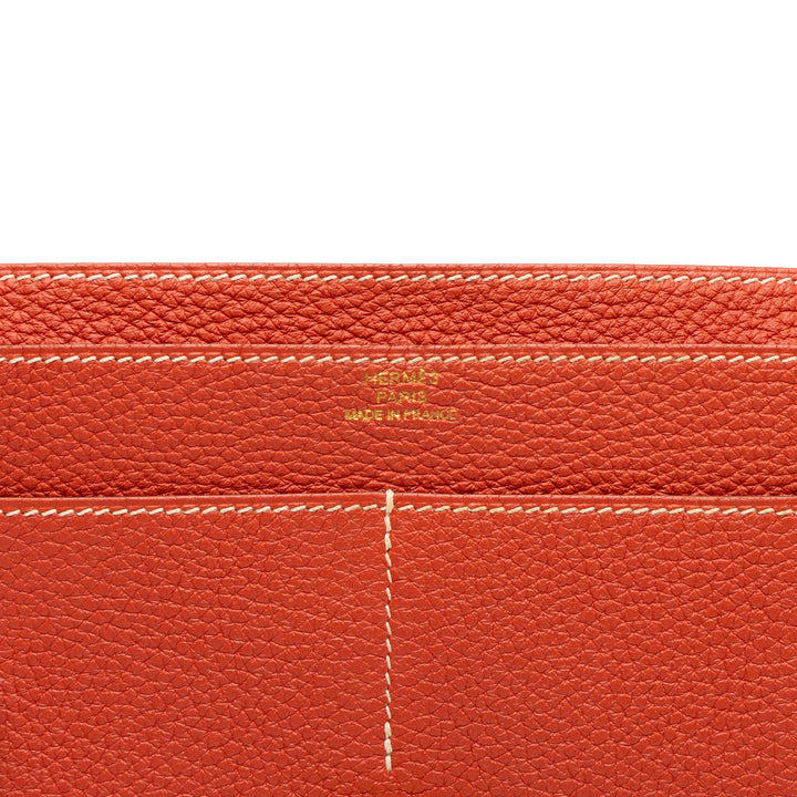 Hermès Portefeuille Dogon Duo Togo GM Orange – vue 5 – GABY PARIS