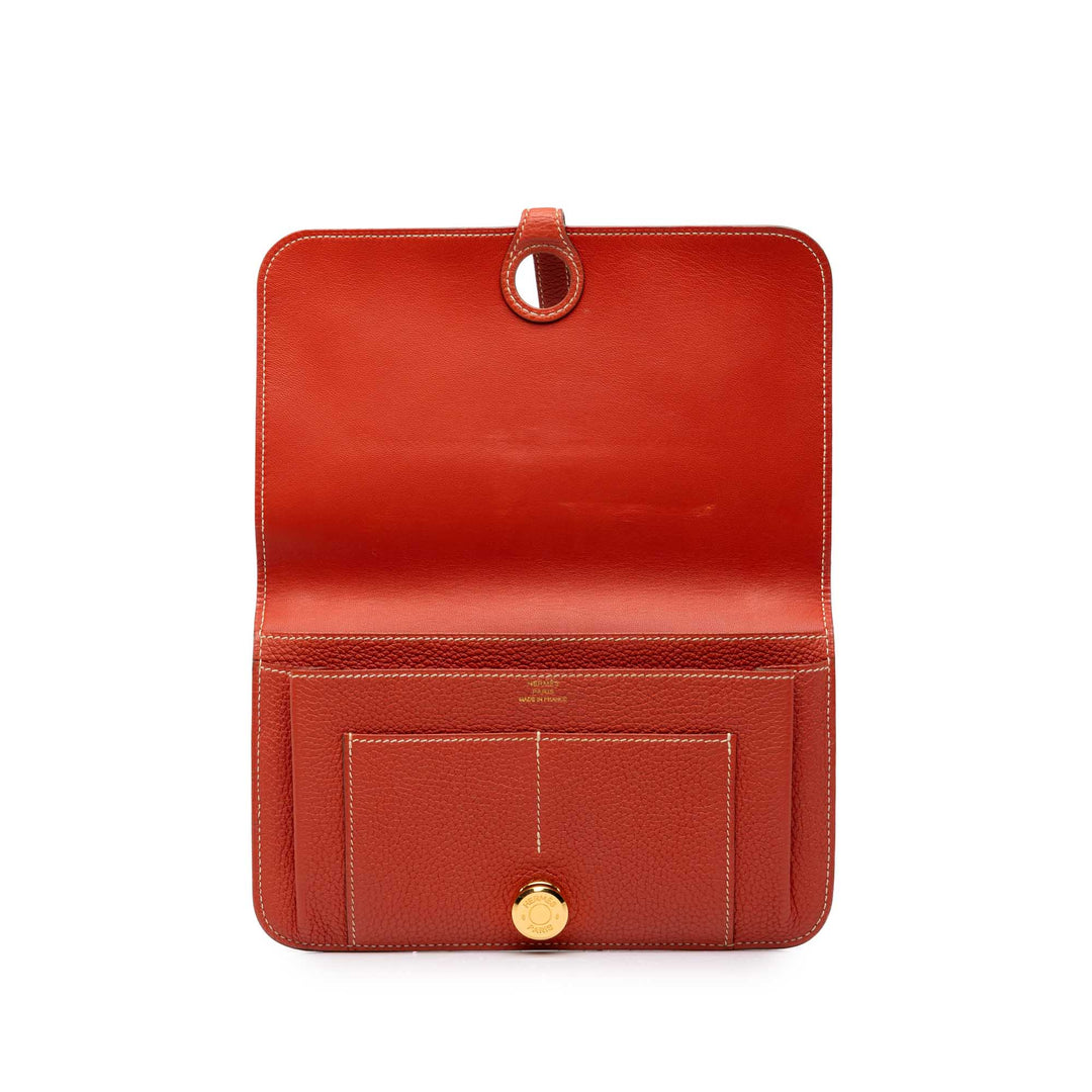 Hermès Portefeuille Dogon Duo Togo GM Orange – vue 6 – GABY PARIS