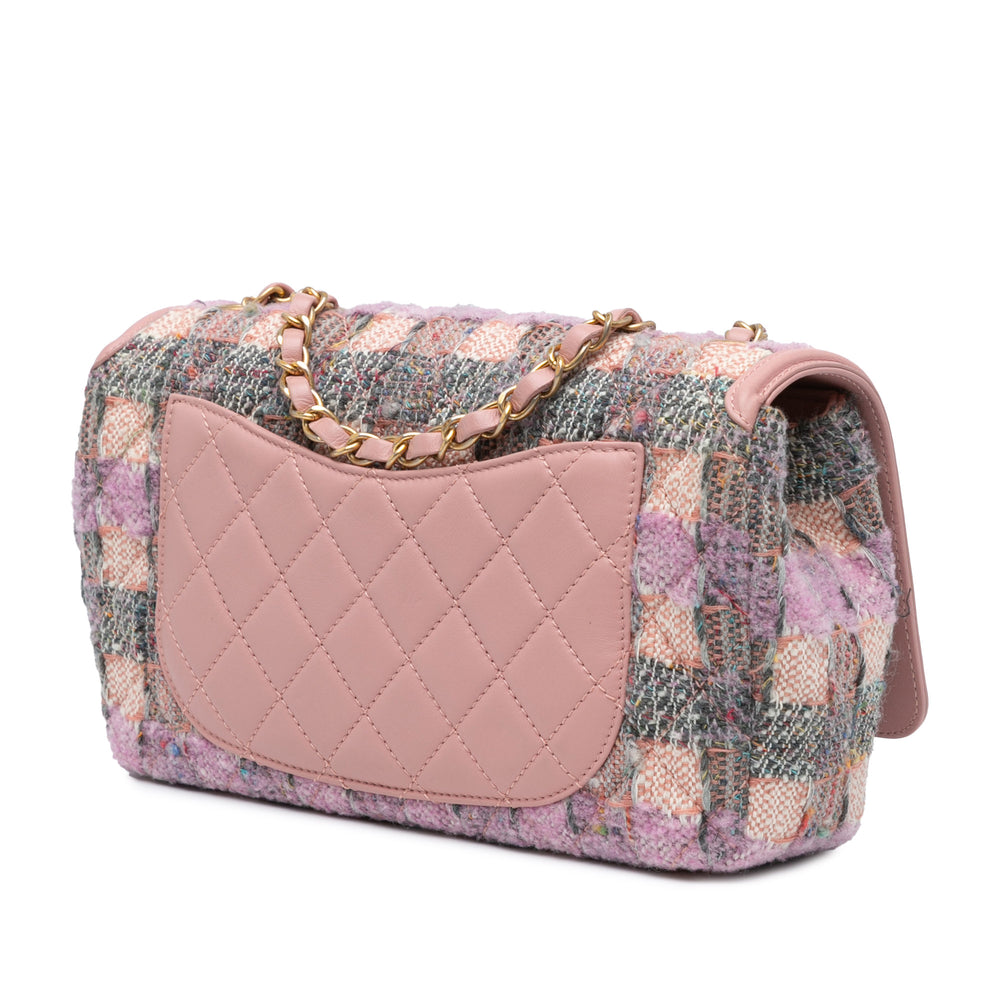 Medium Tweed CC Filigree Flap Pink - Gaby Paris