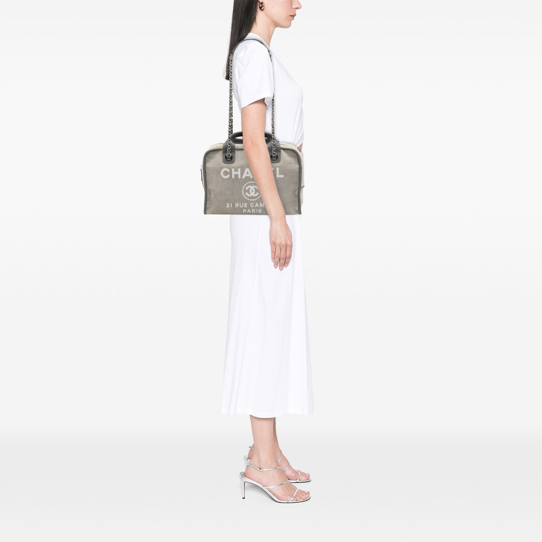 Chanel Large Toile Deauville Bowling Sac
