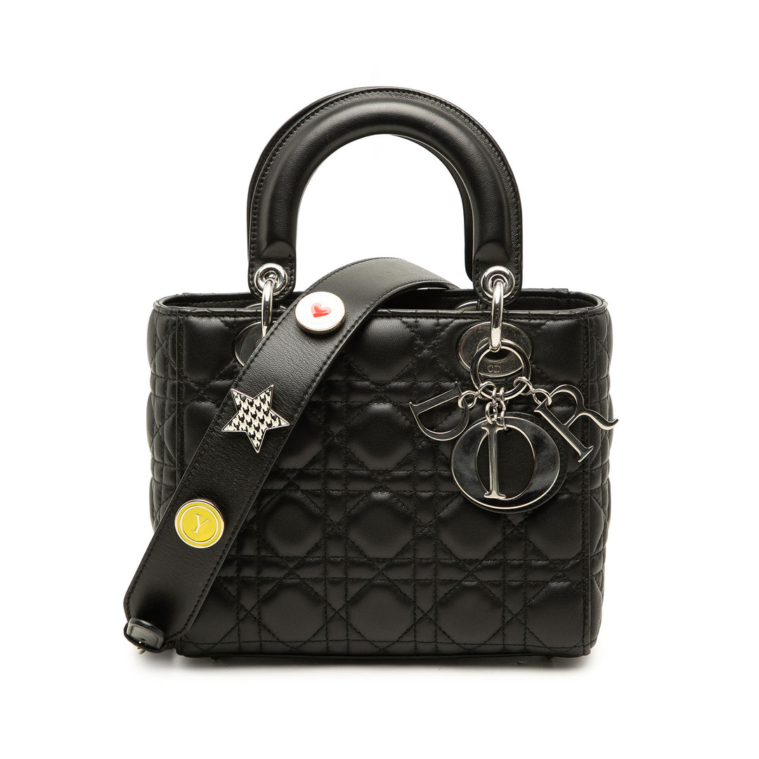 Dior Sac à main Lady Dior Cannage My ABCDior Petit Cuir d'agneau Noir – vue principale – GABY PARIS