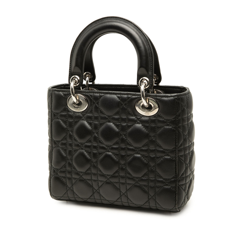 Dior Sac à main Lady Dior Cannage My ABCDior Petit Cuir d'agneau Noir – vue 2 – GABY PARIS