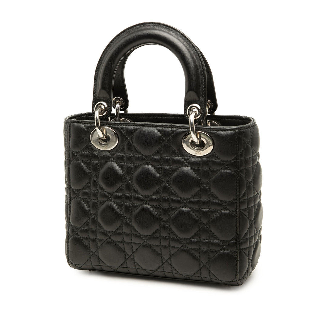 Dior Sac à main Lady Dior Cannage My ABCDior Petit Cuir d'agneau Noir – vue 2 – GABY PARIS