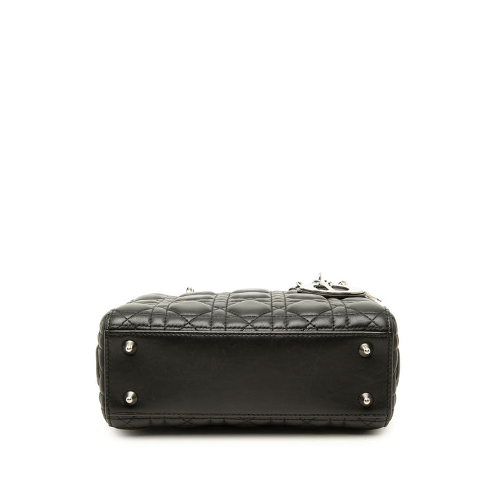 Dior Sac à main Lady Dior Cannage My ABCDior Petit Cuir d'agneau Noir – vue 3 – GABY PARIS