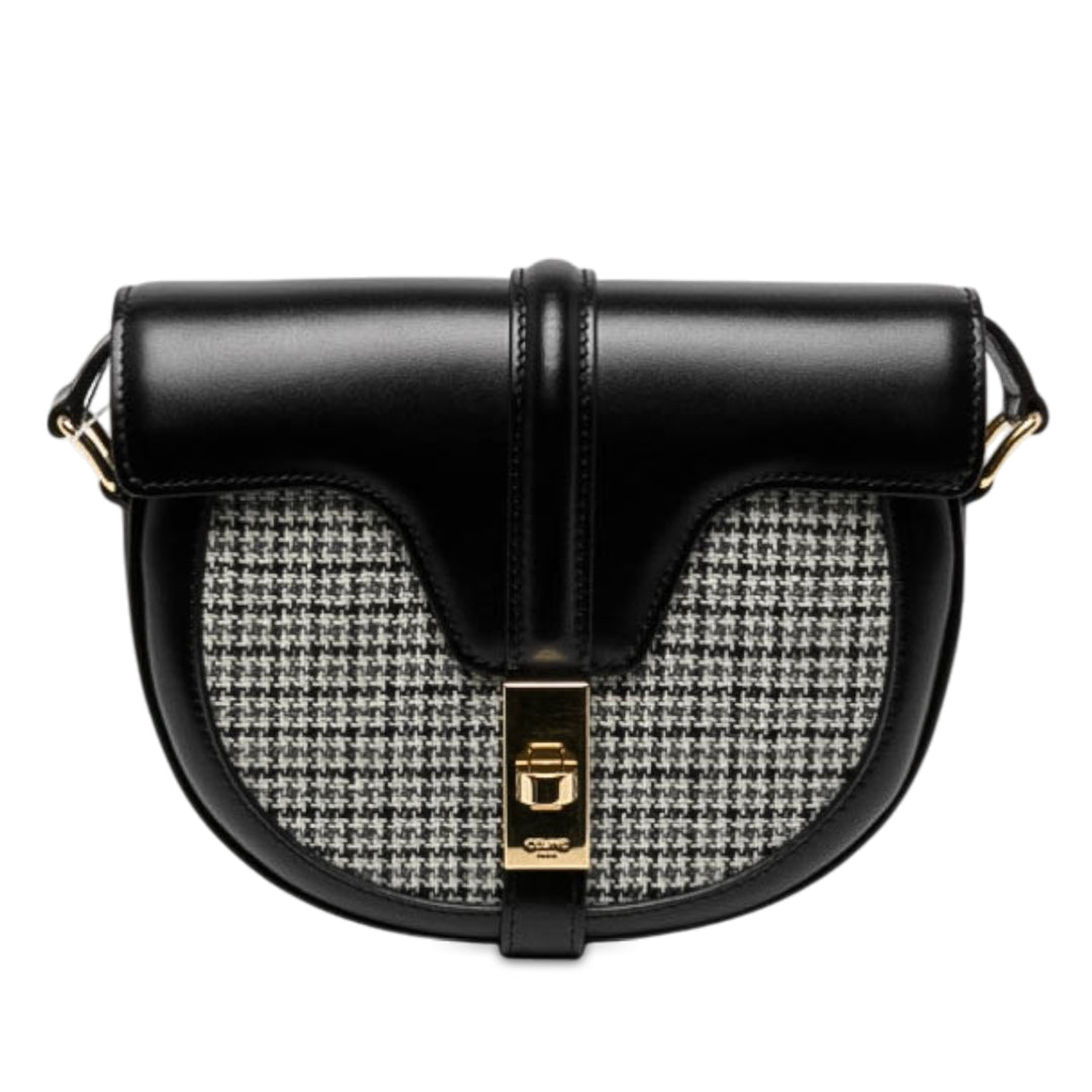 Celine Besace 16 Sac Petit Cuir de veau Noir – vue principale – GABY PARIS