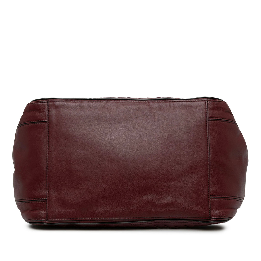 Bottega Veneta Cabas Intrecciato Accordion chaîne nappa Rouge – vue 3 – GABY PARIS