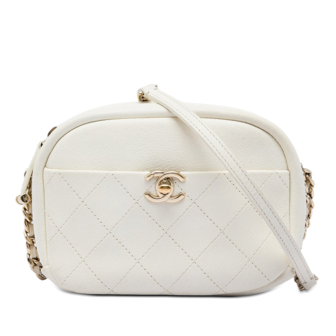 Chanel Small Matelassé Cuir de chèvre Casual Trip Sac caméra