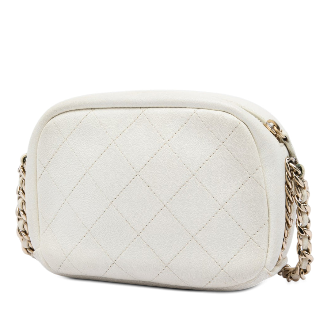 Chanel Small Matelassé Cuir de chèvre Casual Trip Sac caméra