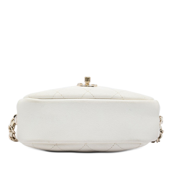 Chanel Small Matelassé Cuir de chèvre Casual Trip Sac caméra