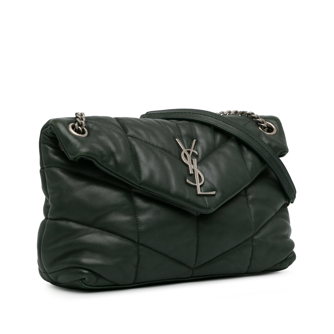 Small LouLou Puffer Shoulder Bag Green - Gaby Paris