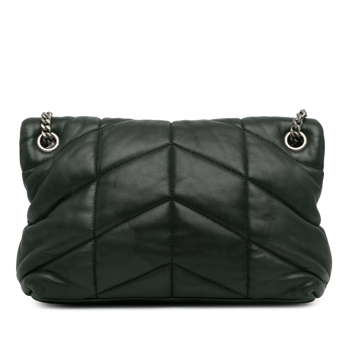 Small LouLou Puffer Shoulder Bag Green - Gaby Paris