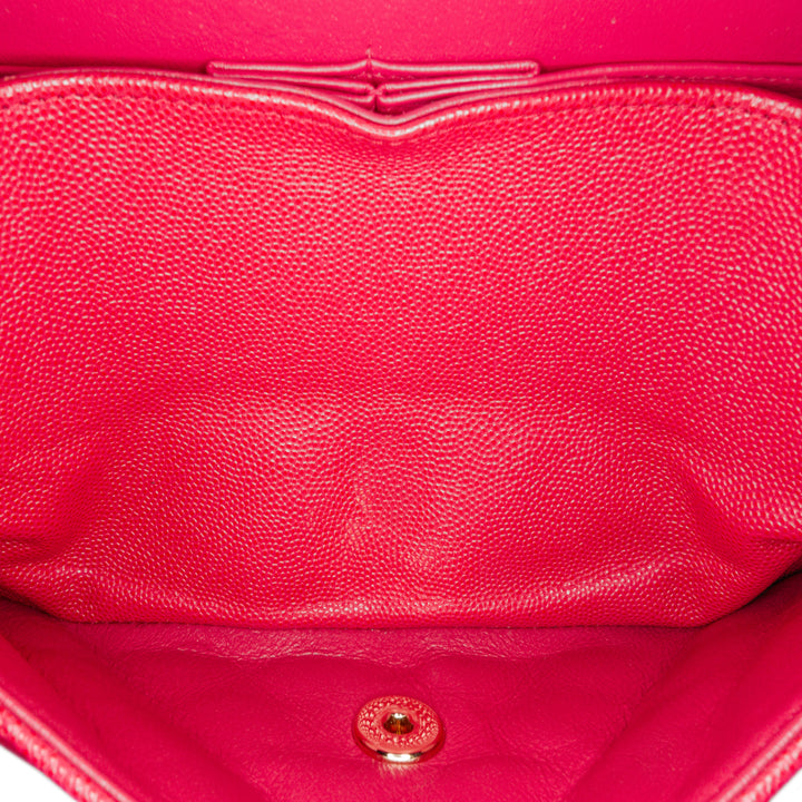 Small Classic Caviar Double Flap Pink - Gaby Paris