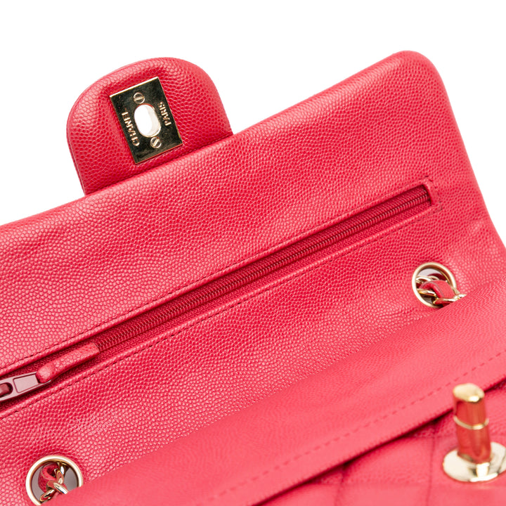 Small Classic Caviar Double Flap Pink - Gaby Paris