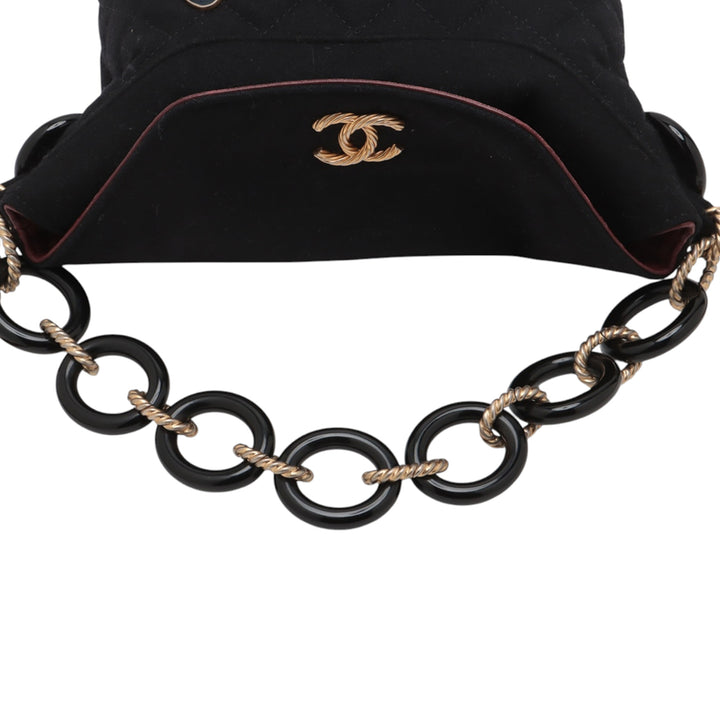 Chanel Paris Hamburg Quilted Laine Coco Sailor Charms Bucket Bag Noir