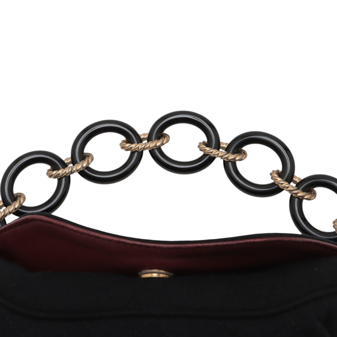 Chanel Paris Hamburg Quilted Laine Coco Sailor Charms Bucket Bag Noir