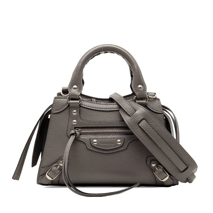 Balenciaga Mini Cuir de veau grainé Motocross Neo Classic City Sac