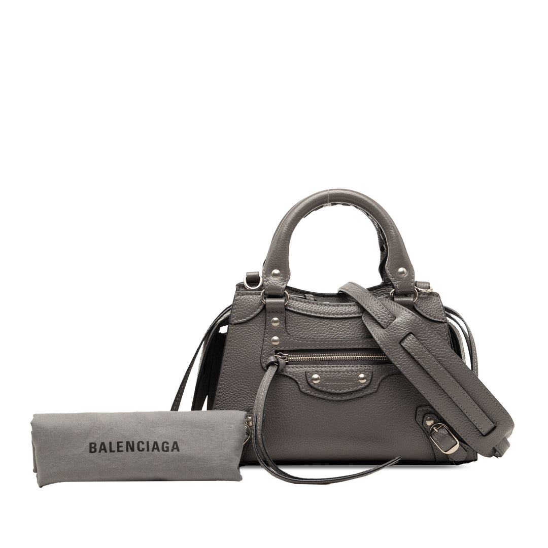 Balenciaga Mini Cuir de veau grainé Motocross Neo Classic City Sac