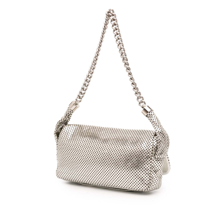 Chanel Métallisé Glazed Cuir de veau Perforated Rodeo Drive Flap Argenté