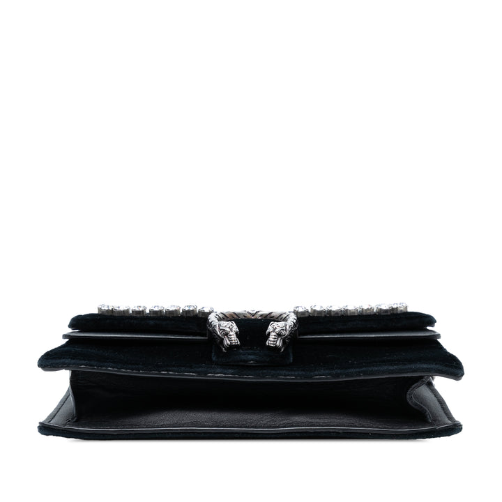 Gucci Mini Crystal Embellished Velours Dionysus Sac porté croisé Noir