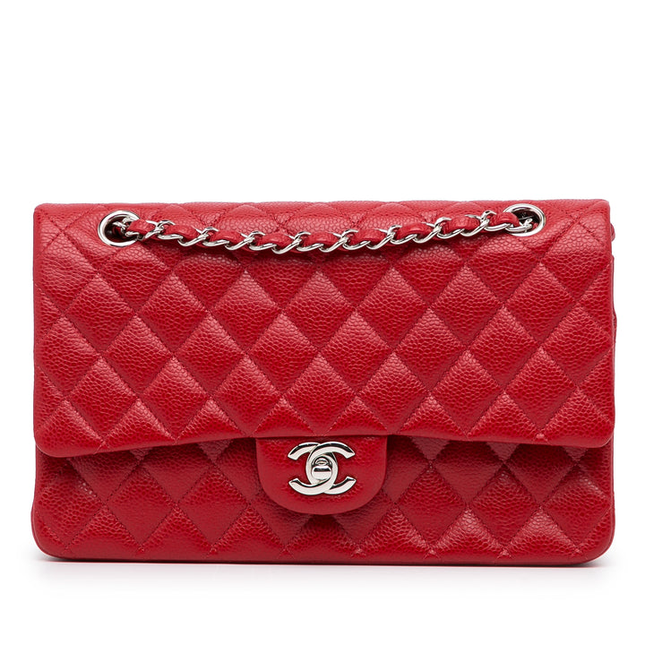 Medium Classic Caviar Double Flap Red - Gaby Paris