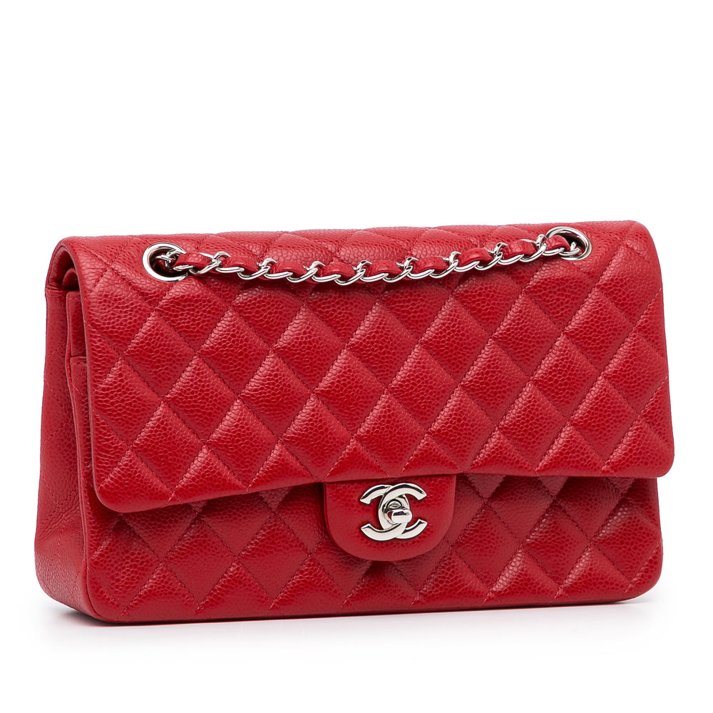 Medium Classic Caviar Double Flap Red - Gaby Paris