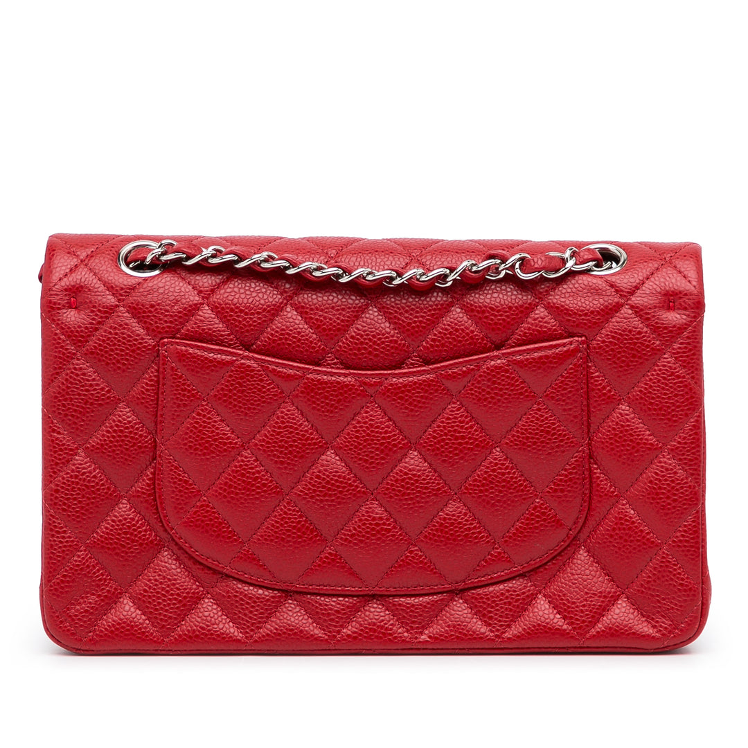 Medium Classic Caviar Double Flap Red - Gaby Paris