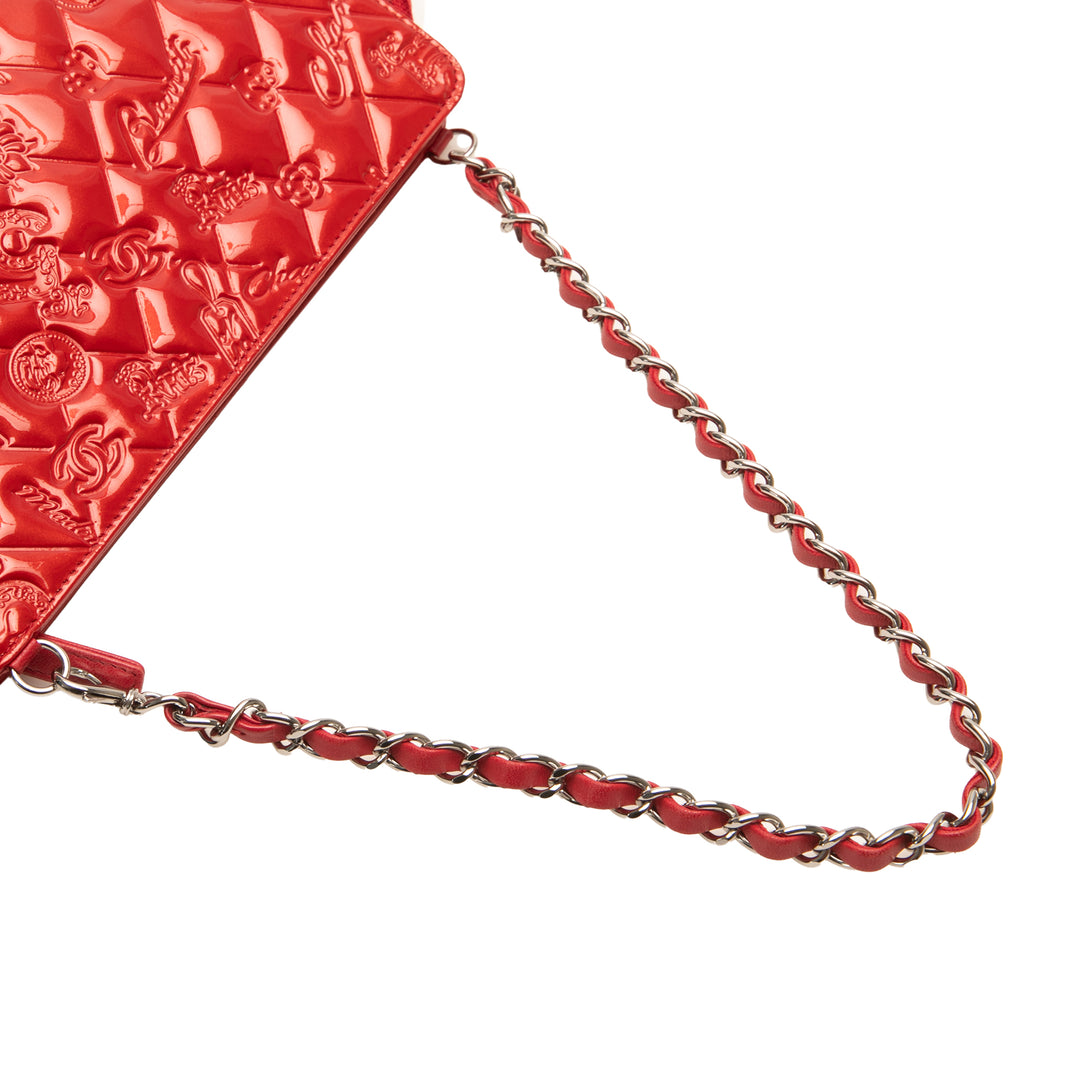 Chanel Cuir verni Cuir de veau Lucky Symbols Pochette Rouge