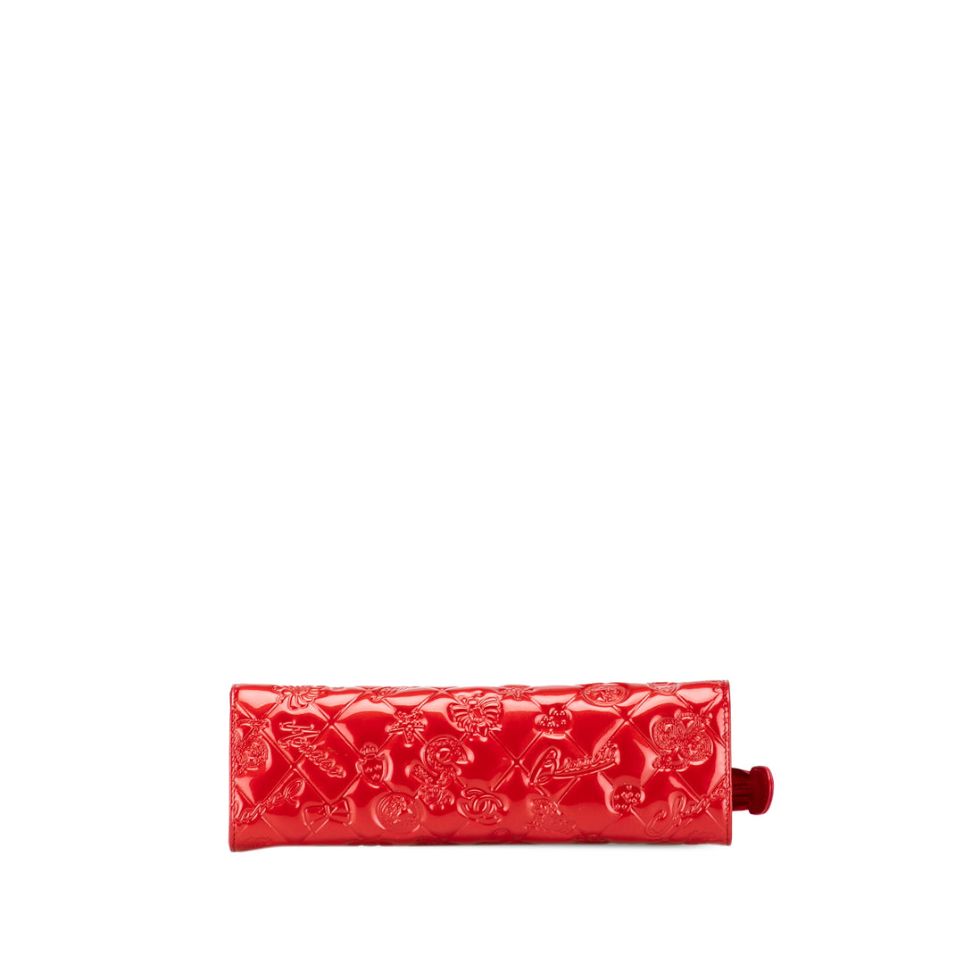 Chanel Cuir verni Cuir de veau Lucky Symbols Pochette Rouge