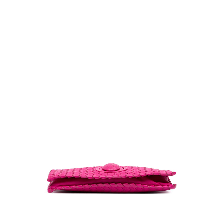 Nappa Intrecciato Turn Lock Clutch Pink - Gaby Paris