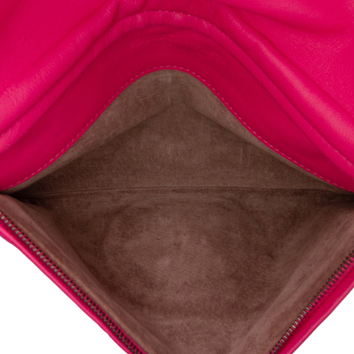Nappa Intrecciato Turn Lock Clutch Pink - Gaby Paris
