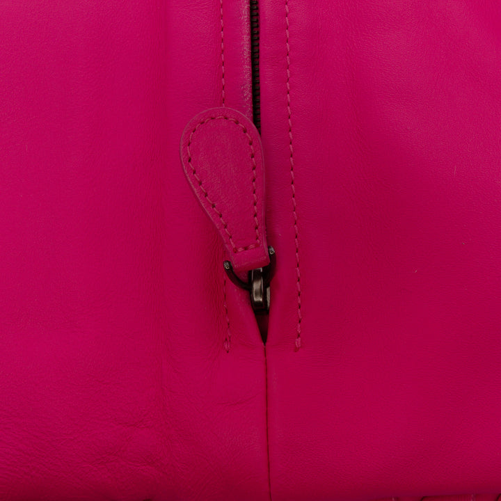 Nappa Intrecciato Turn Lock Clutch Pink - Gaby Paris