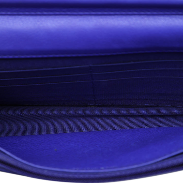CC Matelassé Fancy Wallet on Chain Cuir de veau Violet