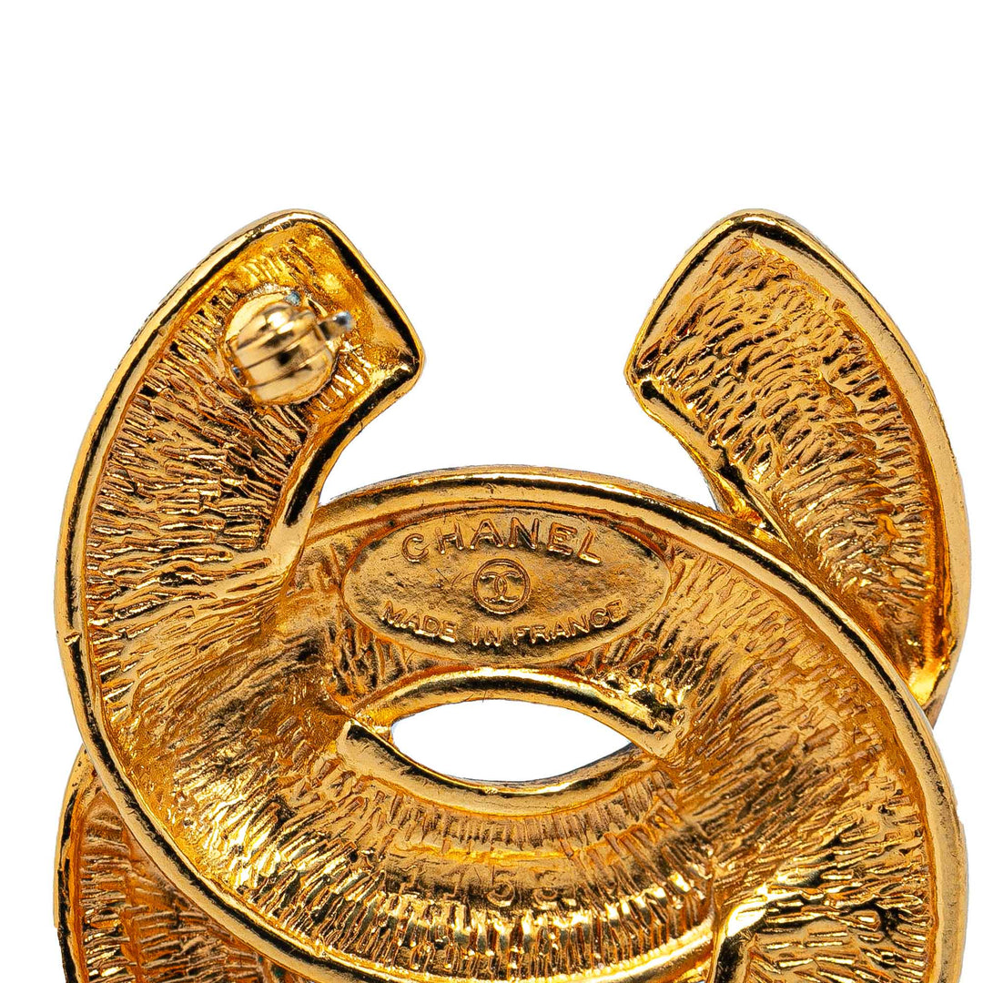 Gold Plated CC Quilted Brooch Gold - Gaby Paris