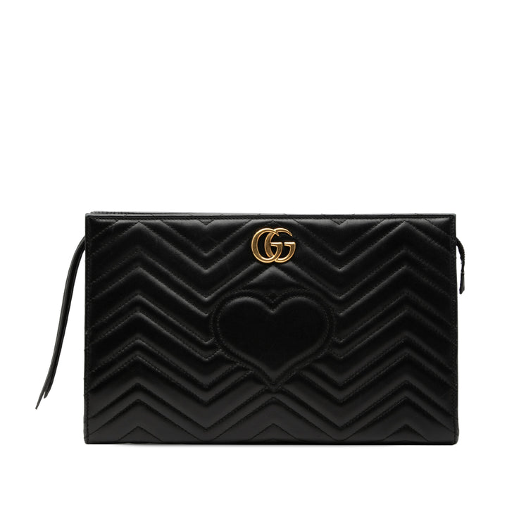 Gucci GG Marmont Heart Matelasse Cuir de veau Pochette