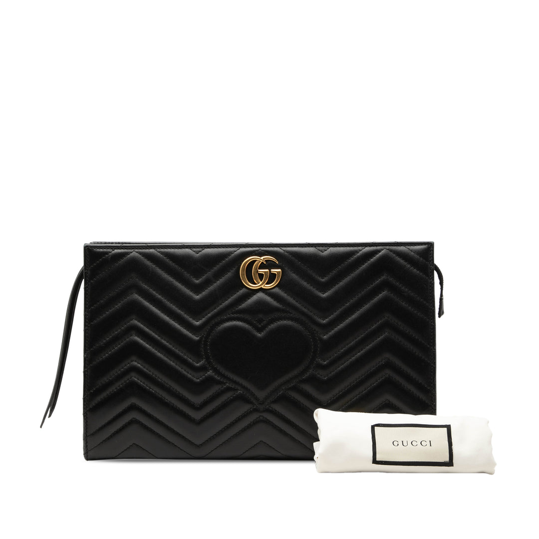 Gucci GG Marmont Heart Matelasse Cuir de veau Pochette