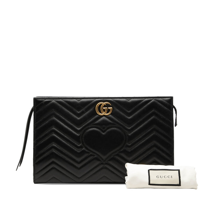 Gucci GG Marmont Heart Matelasse Cuir de veau Pochette