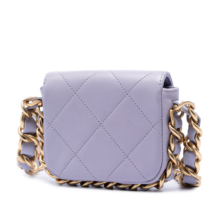 Chanel Mini Matelassé Cuir de veau Framing Chain à rabat