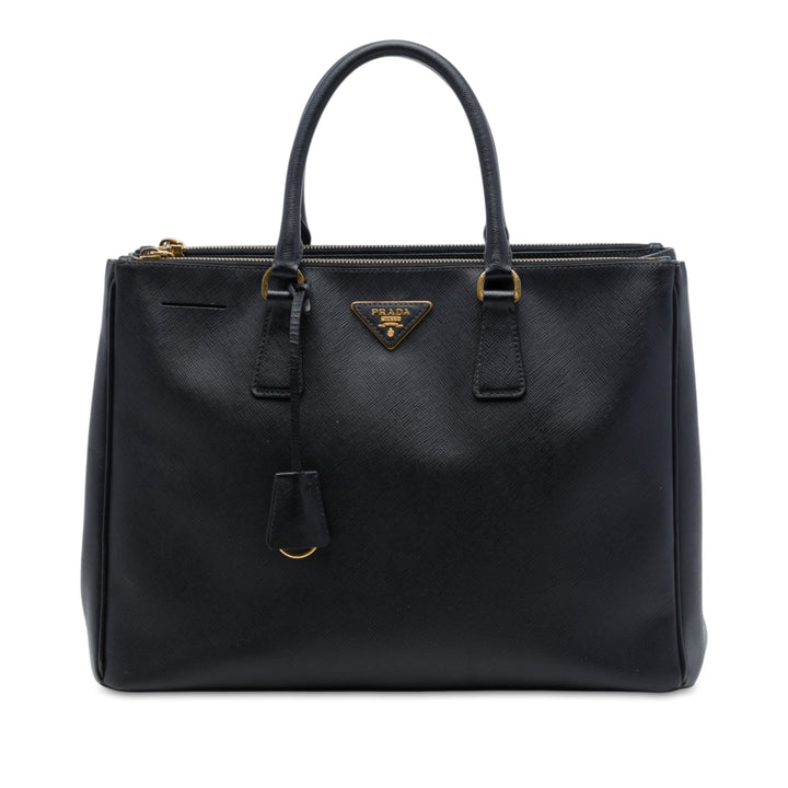 Lux Galleria Double Zippé Sac Moyen Saffiano Noir